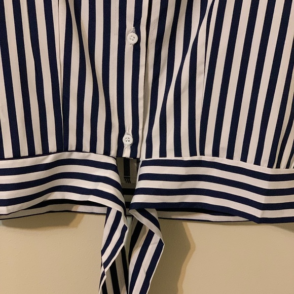 QED LONDON Stripped Tie Up Front Top size Large - Picture 3 of 14